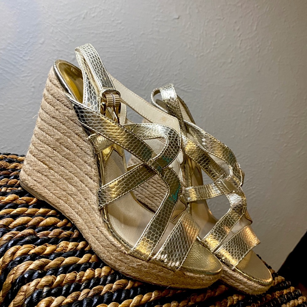 3/$30 Michael Kors Gold Wedges